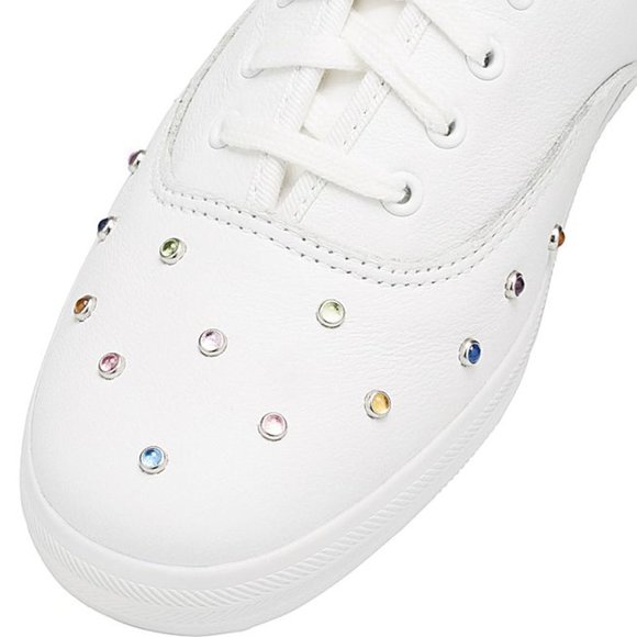 Keds Shoes - Keds Champion Starlight White Leather Stud Sneaker